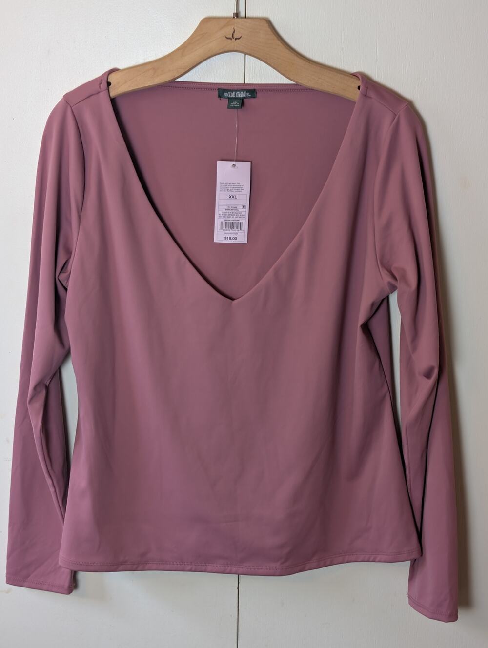Wild Fable Pink Long Sleeve V Neck XXL